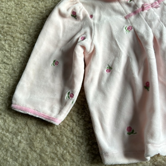 First Impressions 3 piece matching pink velour rose outfit NWT - Picture 3 of 11